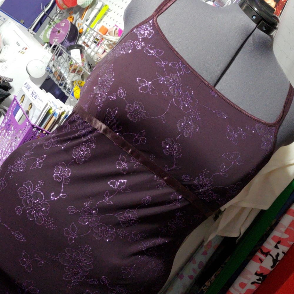 Cranberry evening gown